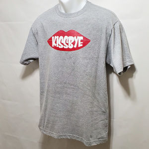 Alstyle Cotton GreyRed "Kissbye" Lips T-Shirt